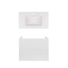Комплект Qtap тумба підвісна Tern 800х580х437 мм White + раковина урізна Albatross New QT71TE44109