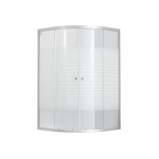 Lidz скляні двері 4мм - Lidz Wieza SC90x90.SAT.HIGH.L Душова кабіна напівкругла, для вис. піддону, висота 160 см, скло Linie 4 мм, б