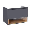 Купити Тумба підвісна Qtap Robin 800х580х500 GRAPHITE/WHITISH OAK QT1374TPВ8002NGWO , QT1374TPВ8002NGWO / SD00050536 , в категории Шафи під умивальник , от бренда Qtap  Інтернет-магазин сантехніки ✓ Кращі ціни на ринку ✓ Величезний вибір ✓ Гарантія ✓ Захо