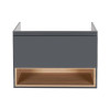 Купити Тумба підвісна Qtap Robin 900х580х500 GRAPHITE/WHITISH OAK QT1374TPВ9002NGWO , QT1374TPВ9002NGWO / SD00050545 , в категории Шафи під умивальник , от бренда Qtap  Інтернет-магазин сантехніки ✓ Кращі ціни на ринку ✓ Величезний вибір ✓ Гарантія ✓ Захо