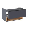 Купити Тумба підвісна Qtap Robin 1000х580х500 GRAPHITE/WHITISH OAK QT1374TPВ1002NGWO , QT1374TPВ1002NGWO / SD00050547 , в категории Шафи під умивальник , от бренда Qtap  Інтернет-магазин сантехніки ✓ Кращі ціни на ринку ✓ Величезний вибір ✓ Гарантія ✓ Зах
