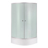 Купити Душова кабіна Latwa SC90x90.SAT.MID.FR полукругла, скло Frost 4 мм + Душовий піддон KAPIELKA ST90x90x26, з панеллю Lidz , LLSC9090SATMIDFR2SET / SD00050781 , в категории Душові кабіни , от бренда Lidz  Інтернет-магазин сантехніки ✓ Кращі ціни на ри