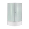 Купити Душова кабіна Latwa SC80x80.SAT.HIGH.FR полукругла, скло Frost 4 мм + Душовий піддон KAPIELKA ST80x80x41, з панеллю Lidz , LLSC8080SATHIGHFR2SET / SD00050787 , в категории Душові кабіни , от бренда Lidz  Інтернет-магазин сантехніки ✓ Кращі ціни на 