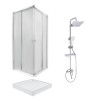 Купити Готове рішення Qtap 3: Душ. кабіна квадратна, 90x90 + Піддон + Душ. панель , PRECRM1099SP544844 / SD00050968 , в категории Душові кабіни , от бренда Qtap  Інтернет-магазин сантехніки ✓ Кращі ціни на ринку ✓ Величезний вибір ✓ Гарантія ✓ Заходьте!