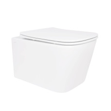 Настенный унитаз Qtap Crow безободковый с сиденьем Soft-close QT05335171W