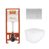 Купить Комплект: Qtap Robin Ultra Quiet унітаз підвісний QT1333046EUQW + Nest комплект інсталяції 4в1 (кругла клавіша Satin) QT0133M425 + QT0111M11111SAT , QT1333046EUQW45145 / SD00051269 , в категории Унитазы подвесные , от бренда Qtap  Интернет-магазин 