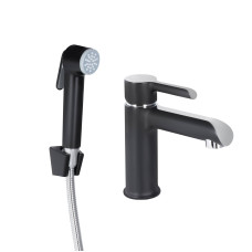 Змішувач для раковини Qtap Grand (з гігієнічним душем) QTGRA272CRB45672 Chrome/Black