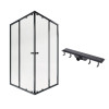 Купити Комплект для душа Qtap: Душова кабіна Pisces 109-11SC5, квадрат, 90-105x90-105, скло 5мм Clear + Лінійний трап QT Dry FF304-600MBLA , PISBLA10911SC547356 / SD00053480 , в категории Душові кабіни , от бренда Qtap  Інтернет-магазин сантехніки ✓ Кращі