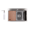 Купити Мийка для кухні інтегрована Lidz Handmade H6845 Brushed Steel 3,0/1,0 мм LDH6845BRU49455 , LDH6845BRU49455 / SD00055579 , в категории  , от бренда Lidz  Інтернет-магазин сантехніки ✓ Кращі ціни на ринку ✓ Величезний вибір ✓ Гарантія ✓ Заходьте!