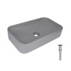 Купити Раковина накладна Qtap Tern 610x350x135 мм, Stone grey, прямокутна, з донним клапаном QTTER188SG49789 , QTTER188SG49789 / SD00055913 , в категории  , от бренда Qtap  Інтернет-магазин сантехніки ✓ Кращі ціни на ринку ✓ Величезний вибір ✓ Гарантія ✓ 