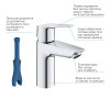 Купить Смеситель для раковины Grohe QuickFix Start S-Size 23551002 с донным клапаном , 23551002 / CV030580 , в категории Смесители для умывальника , от бренда Grohe QuickFix  Интернет-магазин сантехники ✓ Лучшие цены на рынке ✓ Огромный выбор ✓ Гарантия ✓