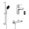 Купити Набір змішувачів Grohe Quickfix термостат для душу з душовим гарнітуром Precision Flow THM та змішувач для раковини StartEdge S-Size UA202503TE , UA202503TE / CV030628 , в категории Набори змішувачів , от бренда Grohe QuickFix  Інтернет-магазин сан