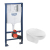 Купити Комплект 4 в 1: Инсталляция Grohe Rapid SL 3 в 1 38772001 + Унитаз безободковый Kroner A534UF Rimless с сиденьем Slim Duroplast / Soft-close / Quick relase (38772A534UF) , 38772A534UF / CV033814 , в категории  , от бренда GROHE  Інтернет-магазин са