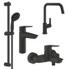 Купити Набор смесителей 4 в 1 для ванной комнаты и кухни Grohe QuickFix Start Black M-Size UA303301MK , UA303301MK / CV033954 , в категории  , от бренда Grohe QuickFix  Інтернет-магазин сантехніки ✓ Кращі ціни на ринку ✓ Величезний вибір ✓ Гарантія ✓ Захо