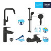 Купити Набор смесителей 4 в 1 для ванной комнаты и кухни Grohe QuickFix Start Black M-Size UA303301MK , UA303301MK / CV033954 , в категории  , от бренда Grohe QuickFix  Інтернет-магазин сантехніки ✓ Кращі ціни на ринку ✓ Величезний вибір ✓ Гарантія ✓ Захо
