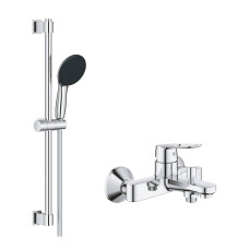 Змішувач для ванни Grohe BauLoop 23603000 з душовою стійкою Vitalio Start 26951001