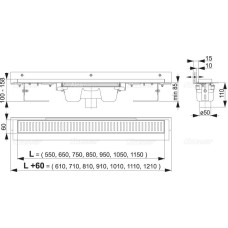 Водосточный желоб APZ1004-650, Alcaplast APZ1004-650