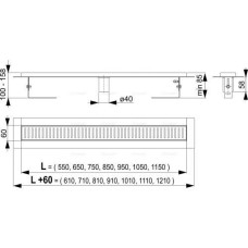 Водостічний жолоб APZ2001-1150, Alcaplast APZ2001-1150