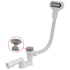 Сифон для ванни click/clak с плоским переливом, хром, Alcaplast A516CKM