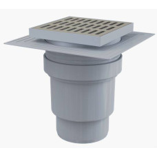 Душевой лоток 150x150/110мм прямоугольный выпуск, металл, Alcaplast APV13