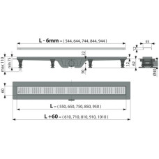 Водостічний жолоб APZ10-650, Alcaplast APZ10-650M