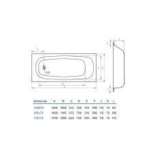 Ванна Koller Pool Universal, 150x70, Koller Pool B50HAH00E
