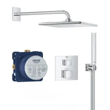 GROHTHERM CUBE набір прихованого монтажу з верхнім душем 310, колір хром GROHE 34868000